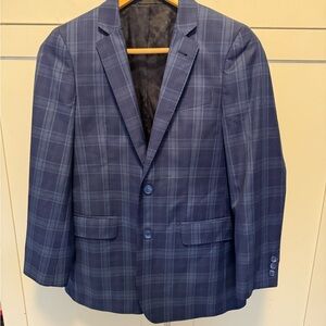 Boys Classic Navy Plaid Blazer